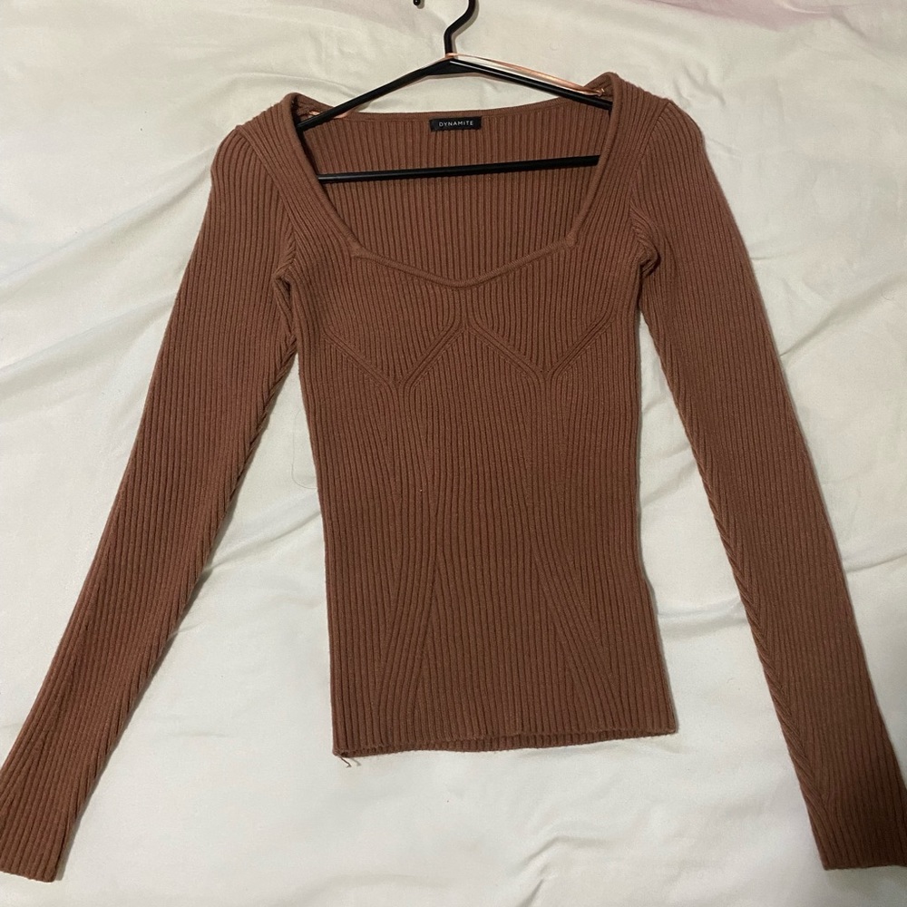 Dynamite Long sleeve ribbed knit top